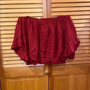 off the shoulder cropped blouse